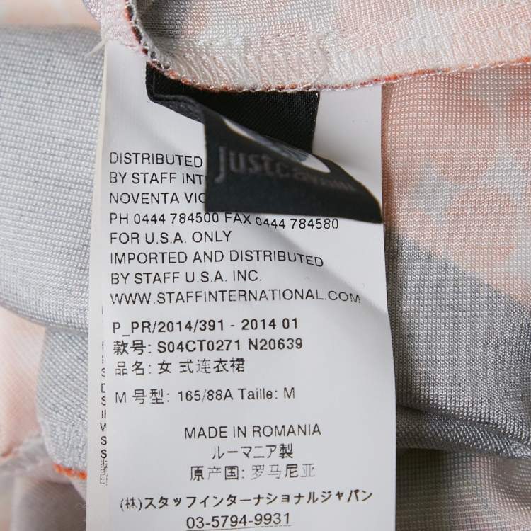 Pre Owned Just Cavalli Orange Printed Jersey Mini Dress M