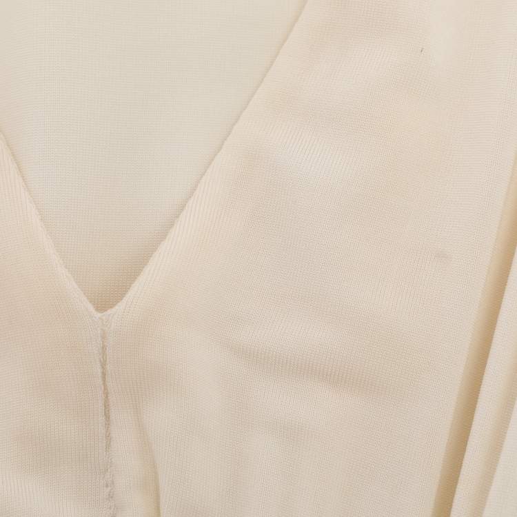 Pre Owned Just Cavalli Cream Stretch Knit Mini Dress S