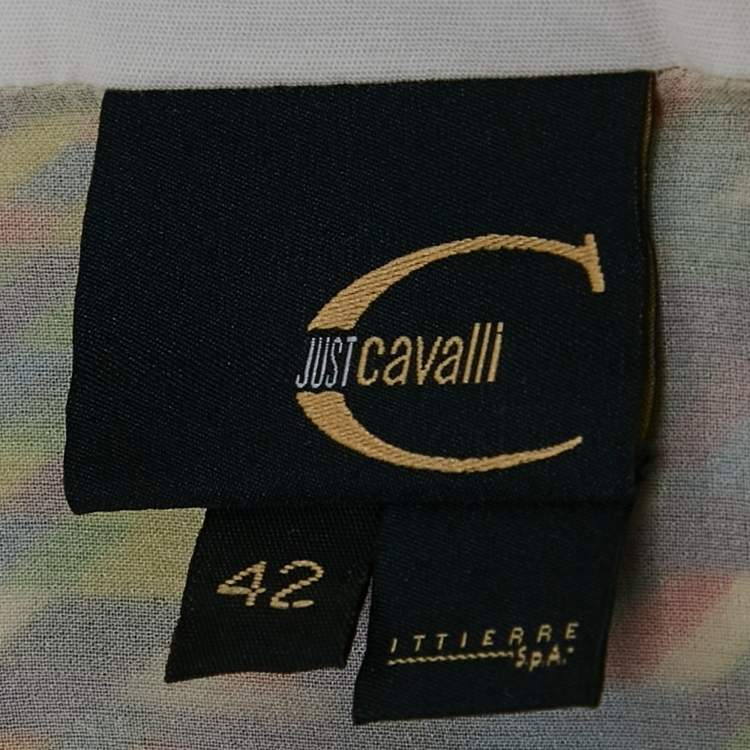 Pre Owned Just Cavalli Multicolor Printed Silk Top M