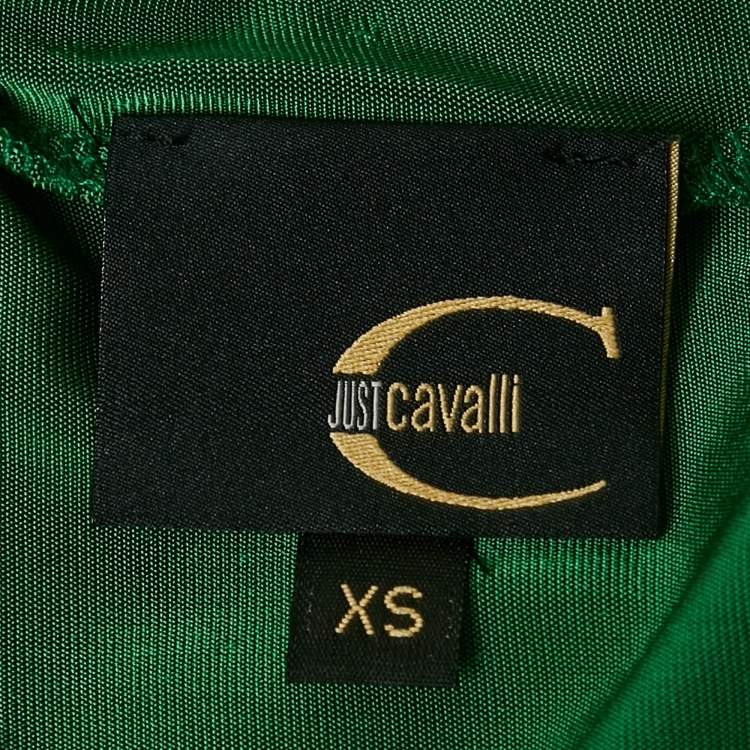 Pre Owned Just Cavalli Green Jersey Layered Blouse XS