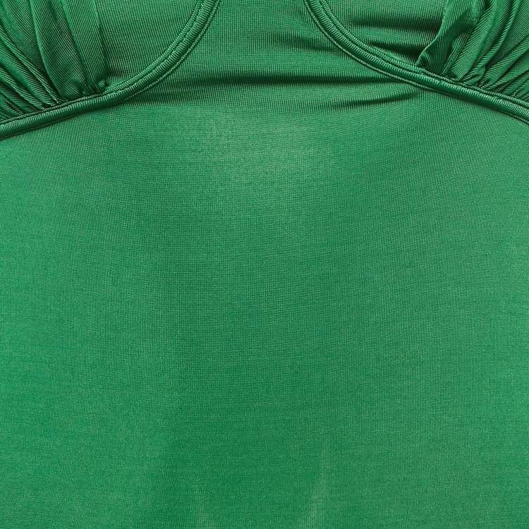 Pre Owned Just Cavalli Green Jersey Layered Blouse XS