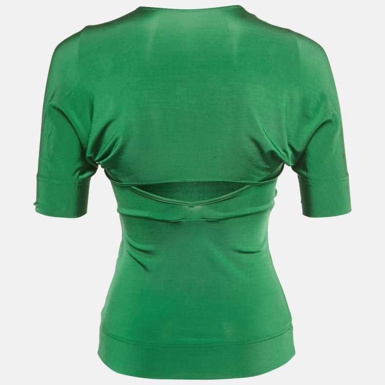 Pre Owned Just Cavalli Green Jersey Layered Blouse XS