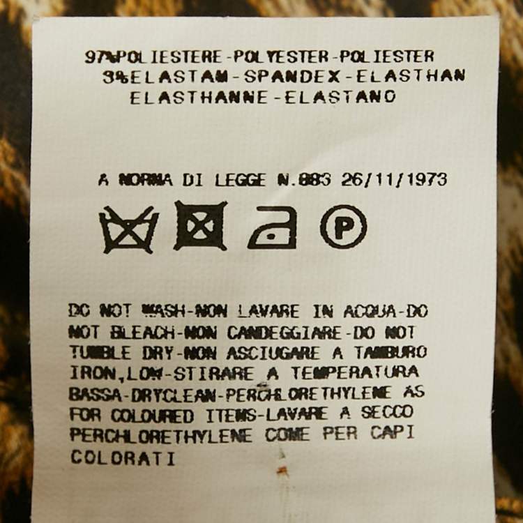 Pre Owned Just Cavalli Yellow Leopard Print Satin Trousers S