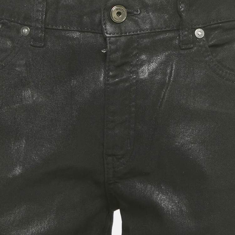 Pre Owned Just Cavalli Black Coated Denim Jeans M/Waist 31"
