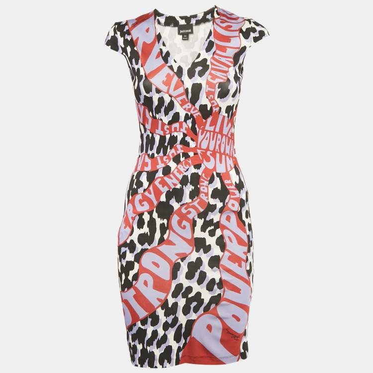 Pre Owned Just Cavalli Multicolor Printed jeresy Mini Dress S