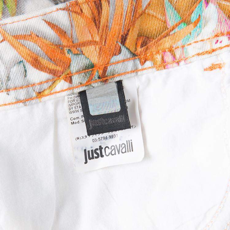 Pre Owned Just Cavalli Multicolor Floral And Python Print Straight Fit Jeans M