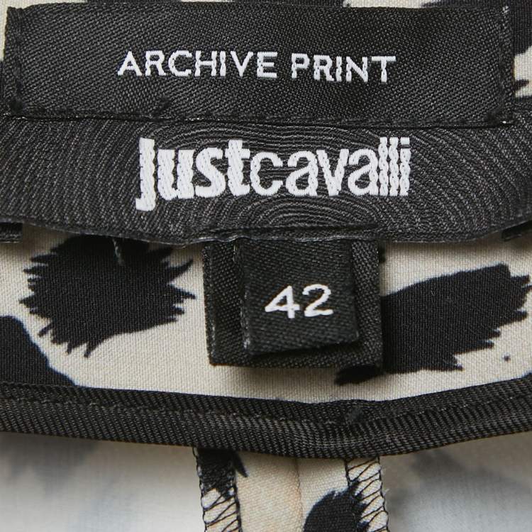 Pre Owned Just Cavalli Black Leopard Jersey Trousers M