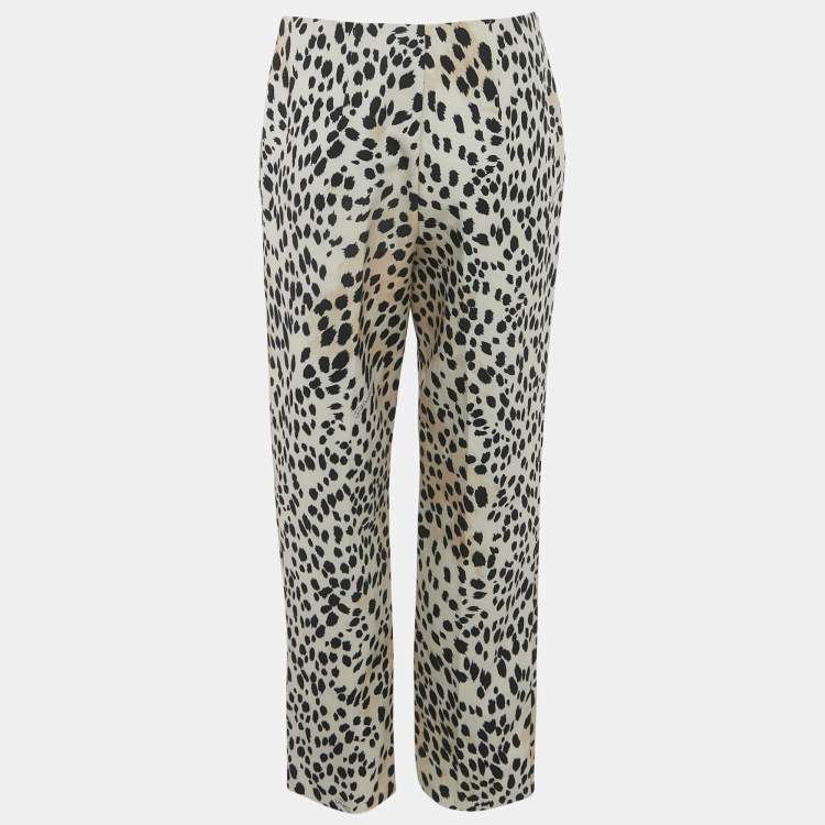 Pre Owned Just Cavalli Black Leopard Jersey Trousers M