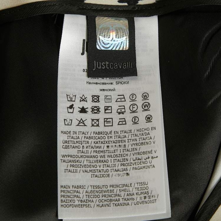 Pre Owned Just Cavalli Black Leopard Jersey Trousers M