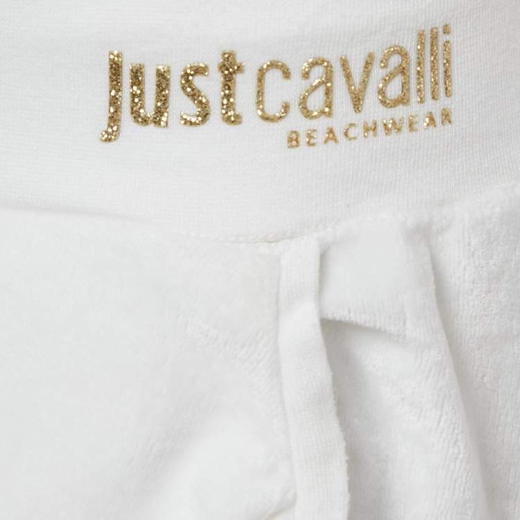 Pre Owned Just Cavalli Beachwear White Terry Joggers M