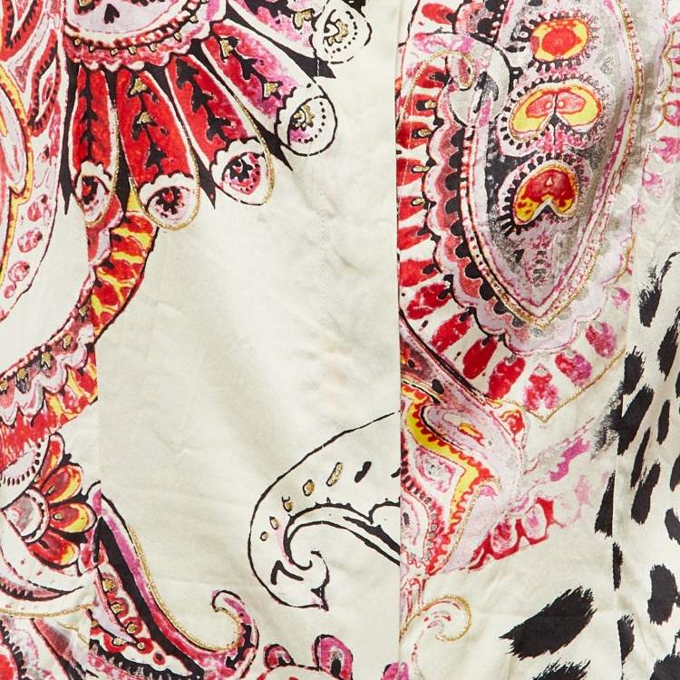 Pre Owned Just Cavalli Multicolor Printed Silk Top M