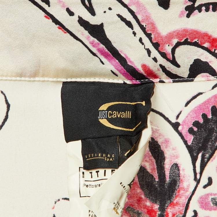 Pre Owned Just Cavalli Multicolor Printed Silk Top M