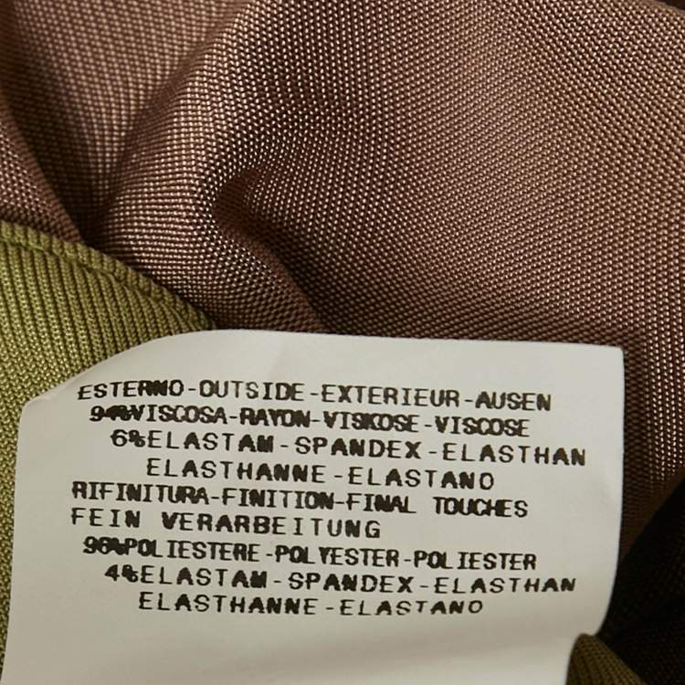 Pre Owned Just Cavalli Green Jersey Side Draped Tie Neck Dress M