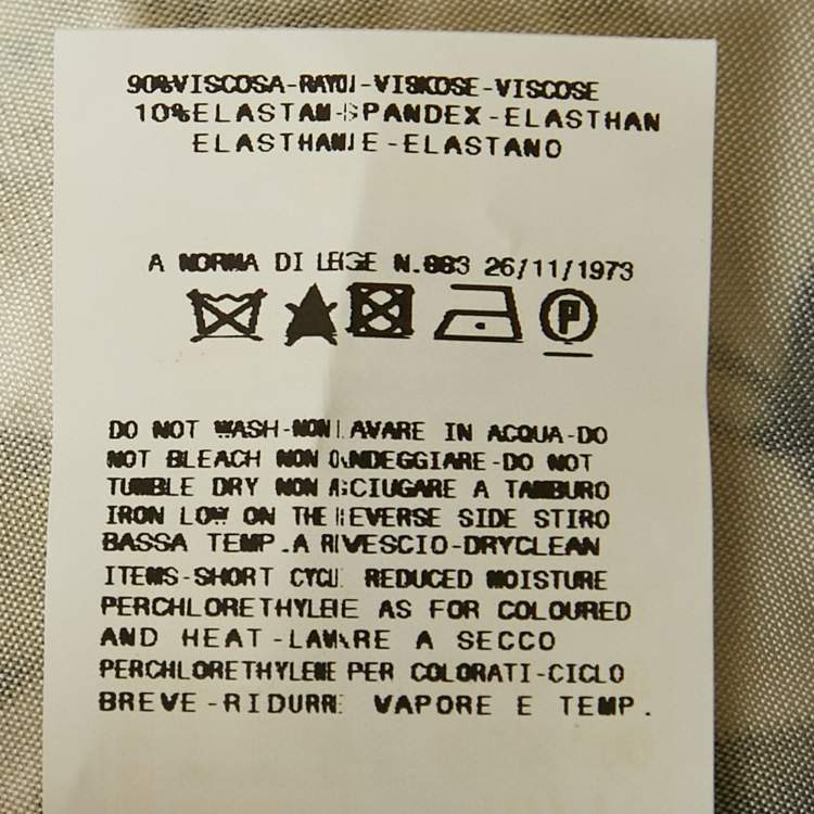 Pre Owned Just Cavalli White Leaf Print Jersey Draped Dress M