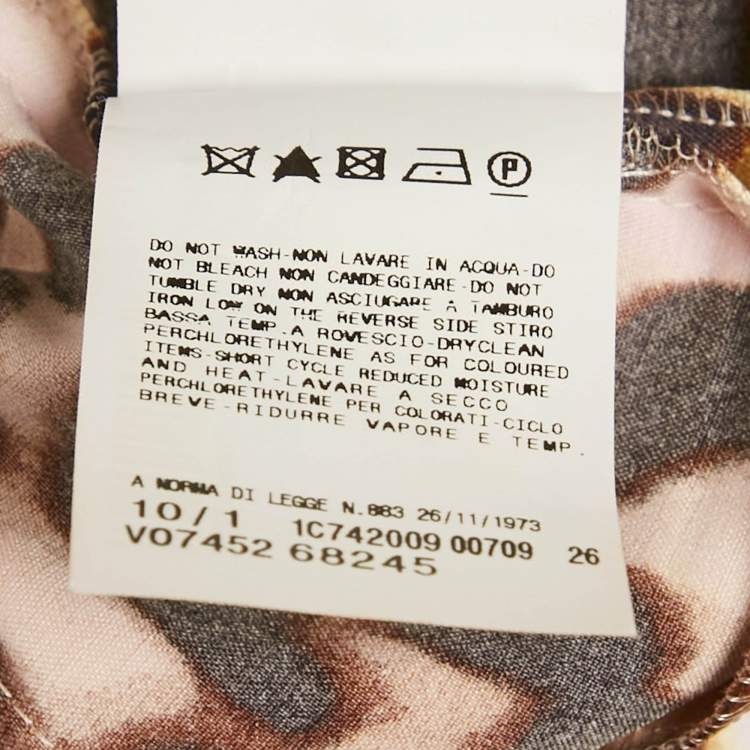 Pre Owned Just Cavalli Brown Leopard Print Satin Ruffled Tube Dress S