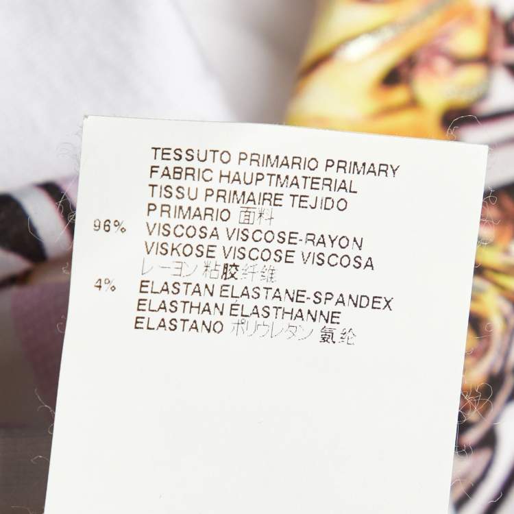 Pre Owned Just Cavalli White Printed Jersey Dolman Sleeve T-Shirt XS