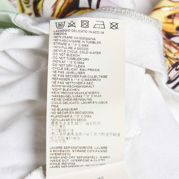 Pre Owned Just Cavalli White Printed Jersey Dolman Sleeve T-Shirt XS