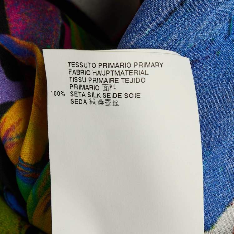 Pre Owned Just Cavalli Multicolor Printed Silk Open Back Camisole Top S