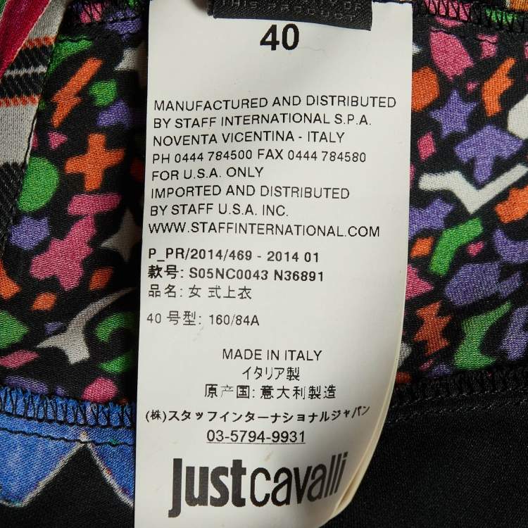 Pre Owned Just Cavalli Multicolor Printed Silk Open Back Camisole Top S