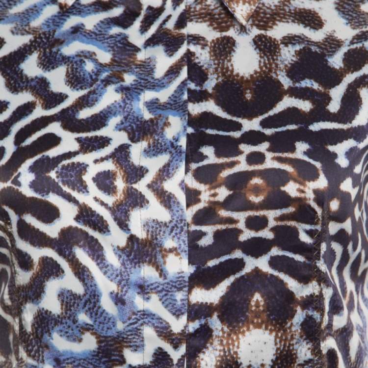 Pre Owned Just Cavalli Multicolor Animal Print Short Sleeve Blouse M