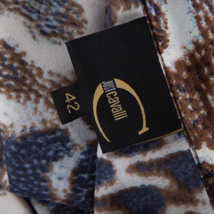 Pre Owned Just Cavalli Multicolor Animal Print Short Sleeve Blouse M