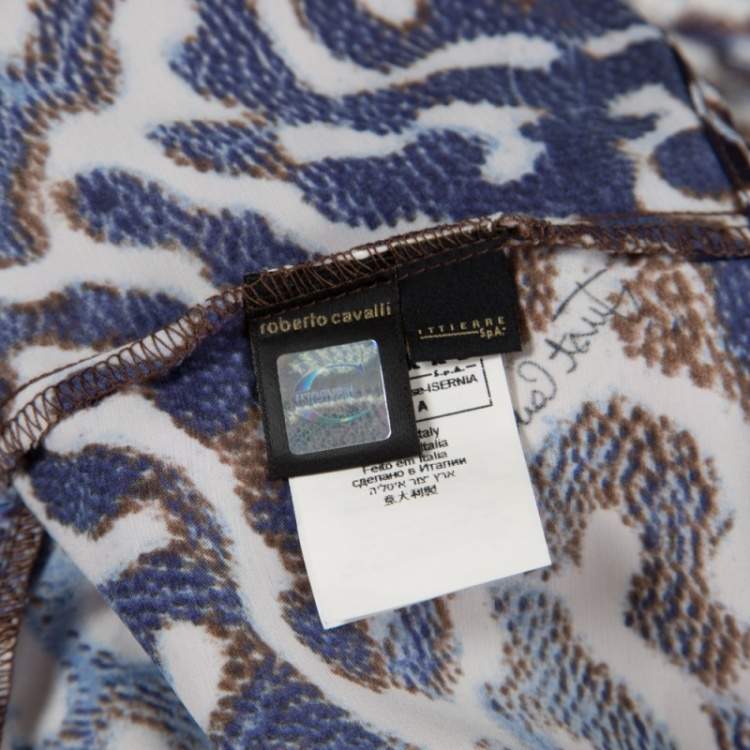 Pre Owned Just Cavalli Multicolor Animal Print Short Sleeve Blouse M
