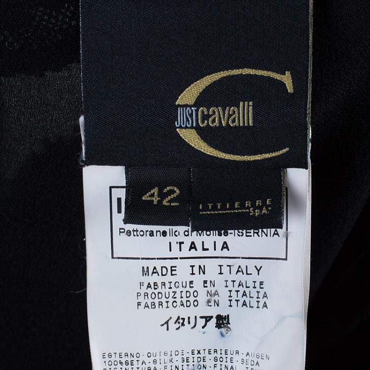 Pre Owned Just Cavalli Black Ruffle Detail Top M