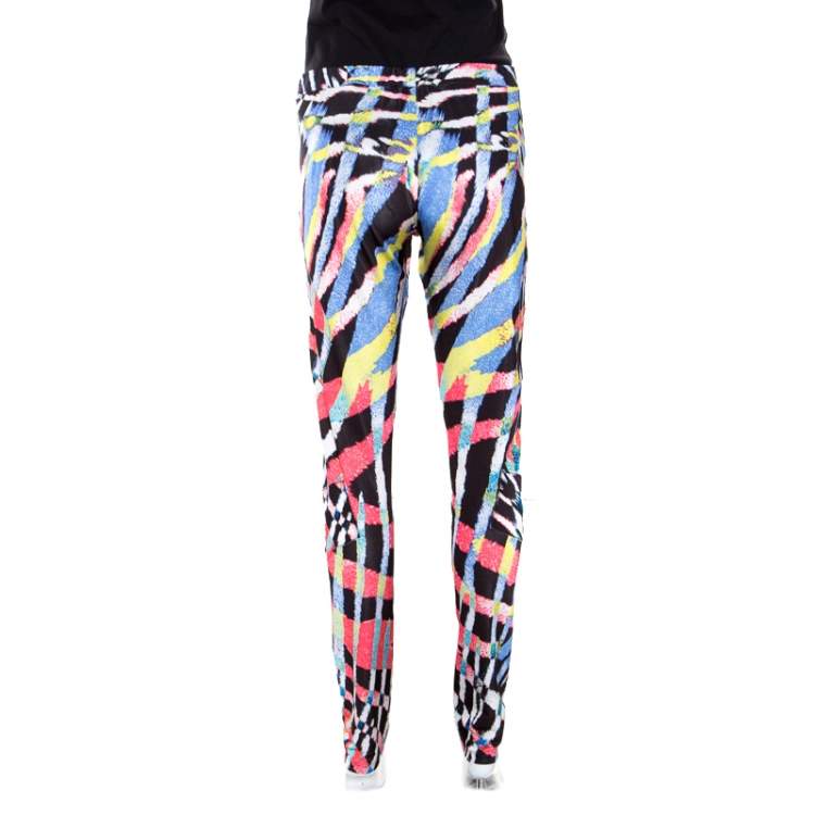 Pre Owned Just Cavalli Multicolor Printed Elasticized Waist Leggings L