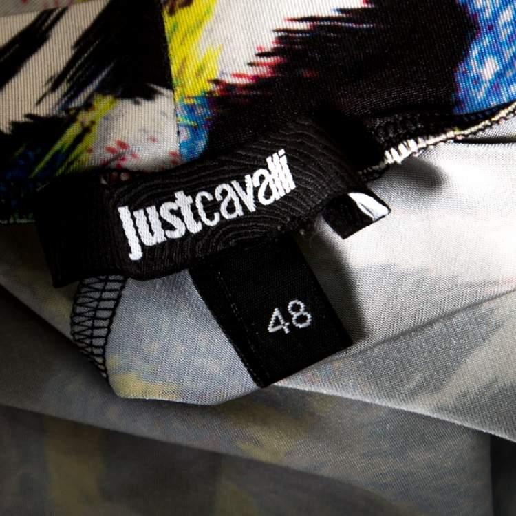 Pre Owned Just Cavalli Multicolor Printed Elasticized Waist Leggings L