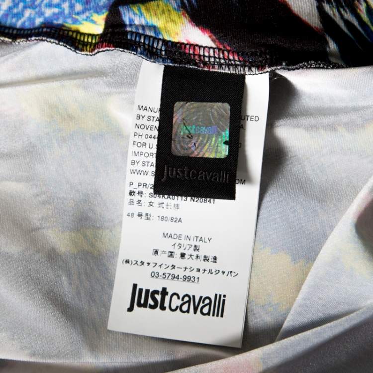 Pre Owned Just Cavalli Multicolor Printed Elasticized Waist Leggings L