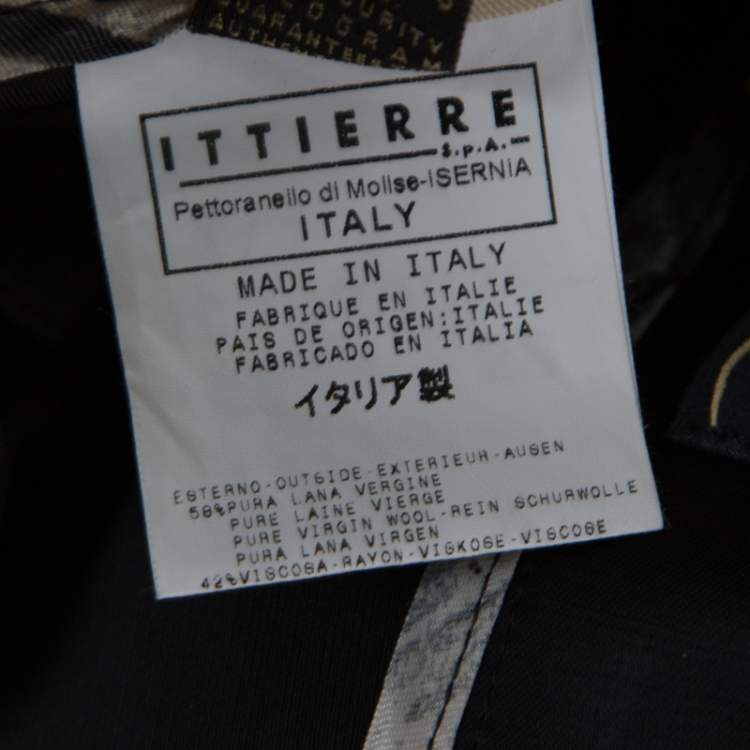 Pre Owned Just Cavalli Black Wool Logo Plaque Detail Straight Fit Trousers S