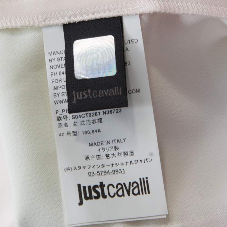 Pre Owned Just Cavalli Multicolor Printed Satin Square Neck Sleeveless Dress S