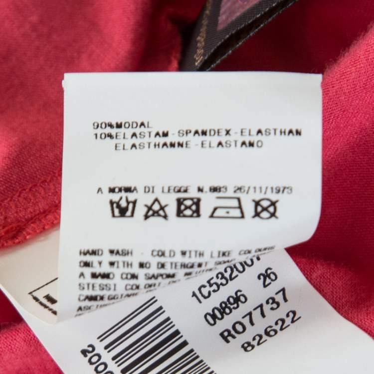 Pre Owned Just Cavalli Pink jersey Metallic Rubber Print Tank Top S