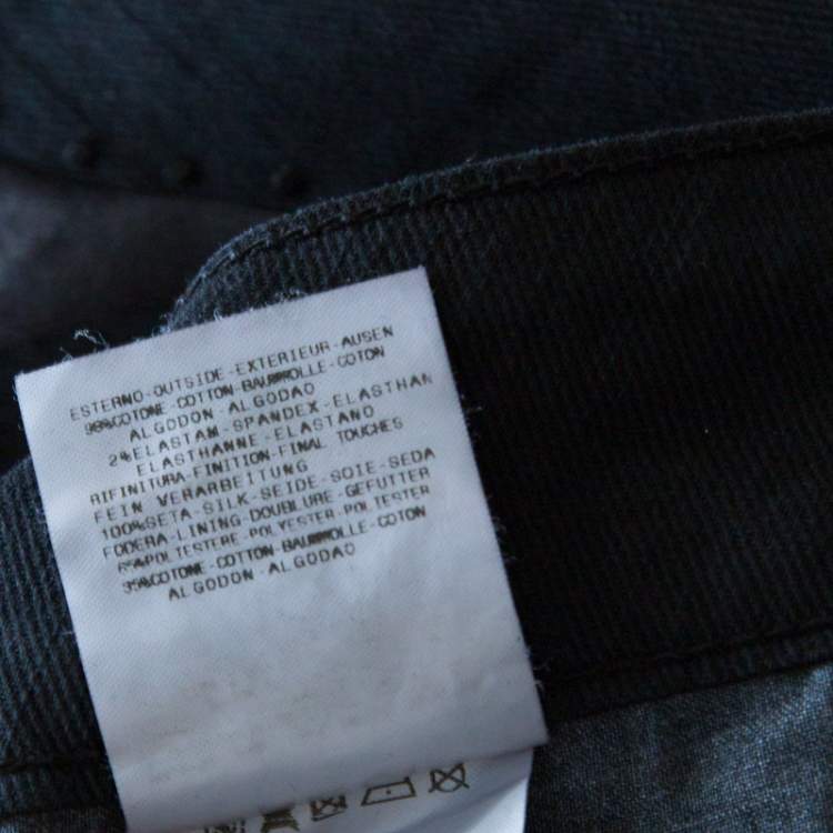 Pre Owned Just Cavalli Black Washed Denim Crystal Embellished Skinny Jeans M
