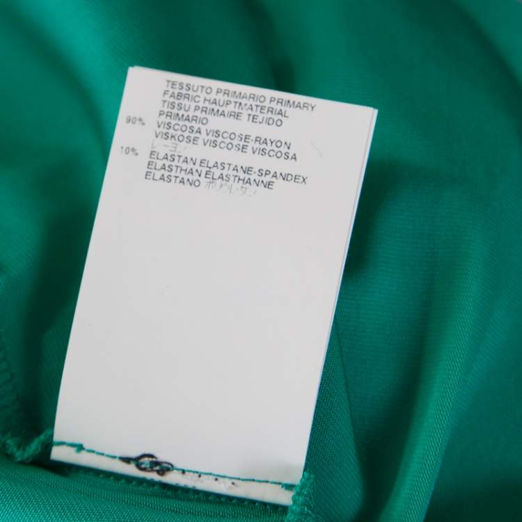 Pre Owned Just Cavalli Green Stretch Knit Snakeskin Print Cut Out Yoke Detail Sleeveless Dress L