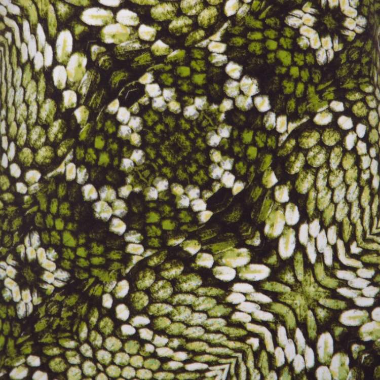 Pre Owned Just Cavalli Green Cotton Animal Print One Shoulder Top M 
