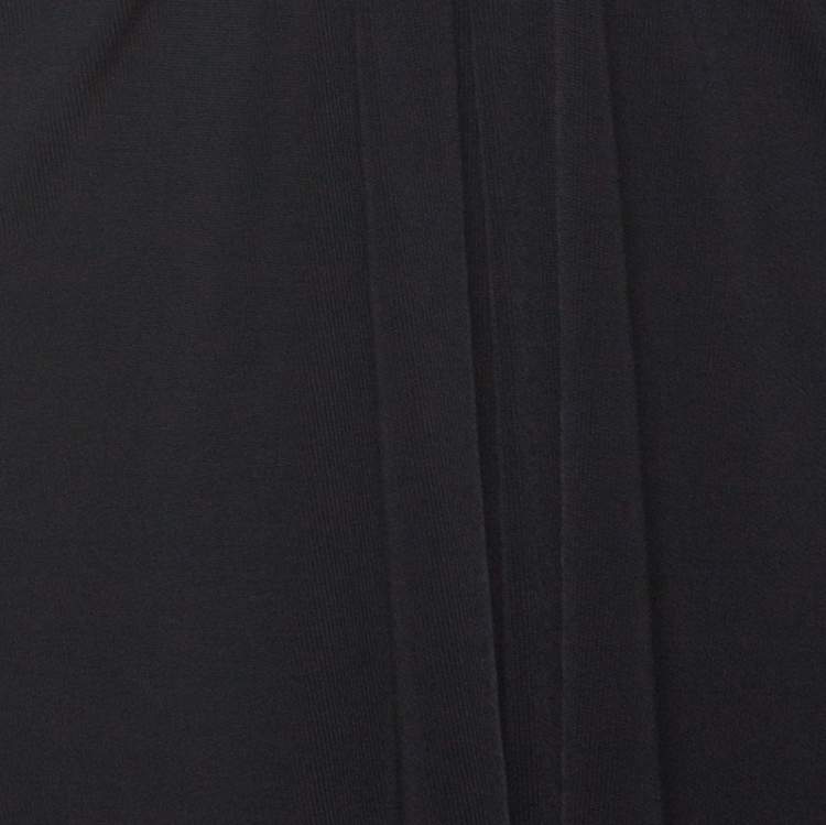 Pre Owned Just Cavalli Black Jersey U Front Metal Detail Flared Midi Dress L 