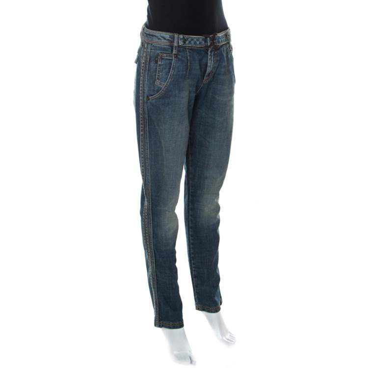 Pre Owned Just Cavalli Indigo Faded Denim Straight Fit Jeans M