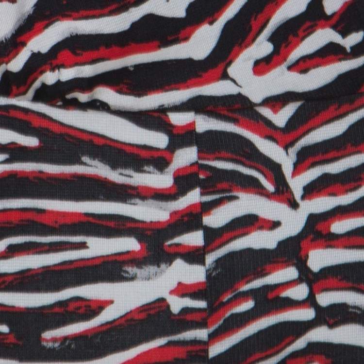 Pre Owned Just Cavalli Multicolor Zebra Print Fold Over Neck Jumpsuit S