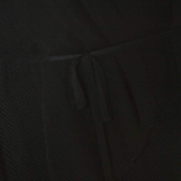 Pre Owned Just Cavalli Black Knit Waist Tie Detail Asymmetric Cardigan S