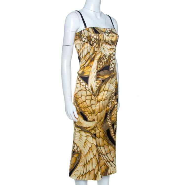 Pre Owned Just Cavalli Multicolor Animal Print Textured Sleeveless Dress M
