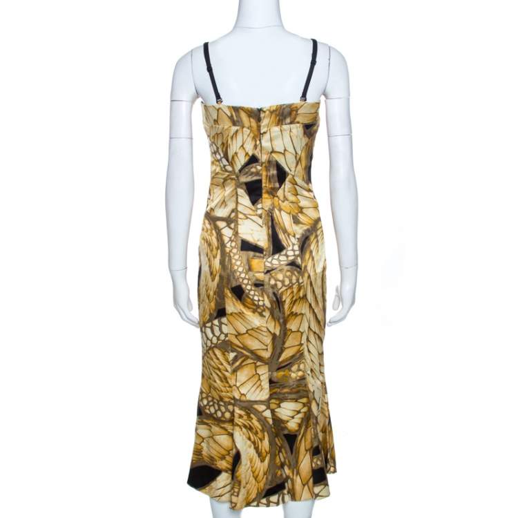 Pre Owned Just Cavalli Multicolor Animal Print Textured Sleeveless Dress M