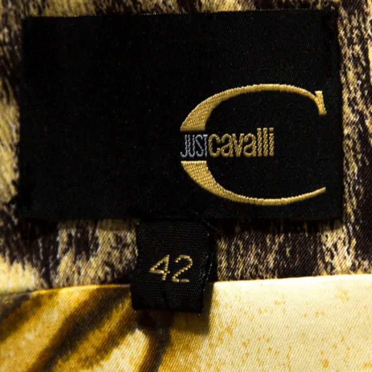 Pre Owned Just Cavalli Multicolor Animal Print Textured Sleeveless Dress M