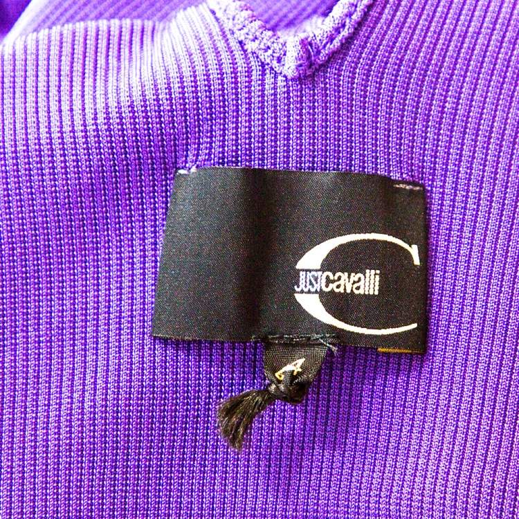 Pre Owned Just Cavalli Purple Stretch Jersey Sleeveless Mini Dress M