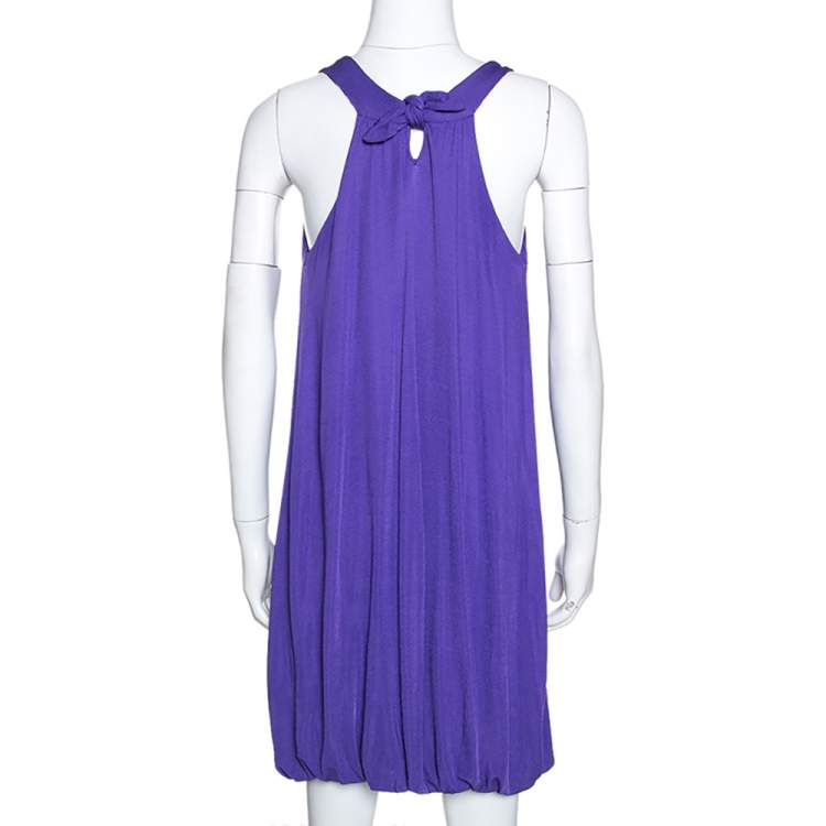 Pre Owned Just Cavalli Purple Stretch Jersey Sleeveless Mini Dress M