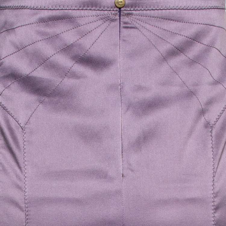 Pre Owned Just Cavalli Mauve Stretch Satin Maxi Skirt M
