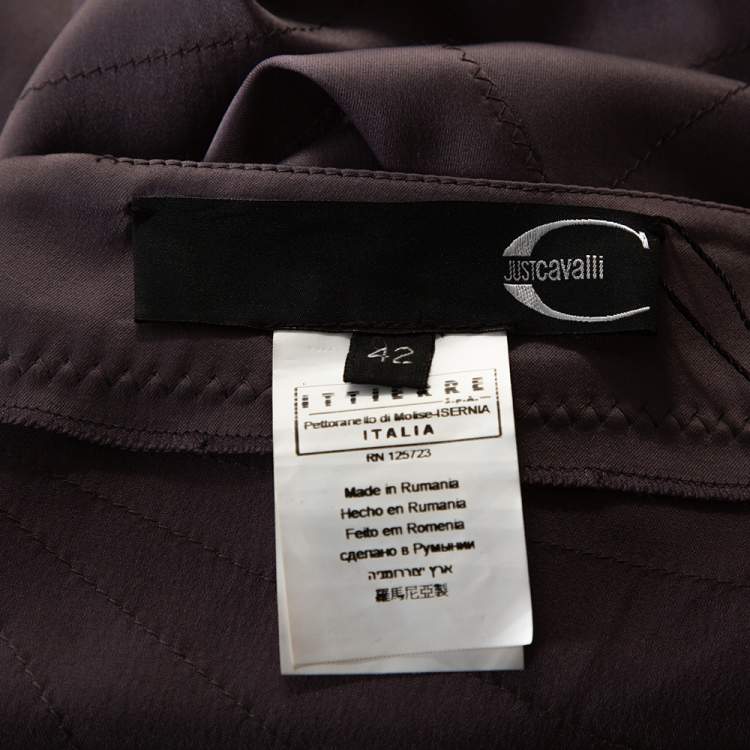 Pre Owned Just Cavalli Mauve Stretch Satin Maxi Skirt M