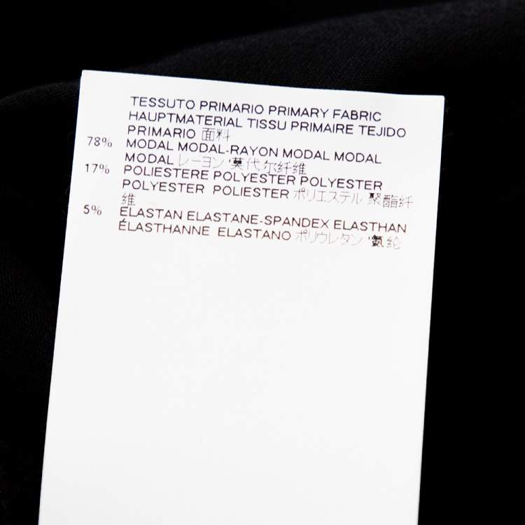 Pre Owned Just Cavalli Black Modal Mesh Logo Embellished T-Shirt XS