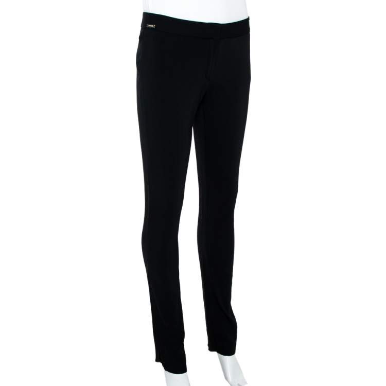 Pre Owned Just Cavalli Black Silk Blend Straight Leg Trouser S