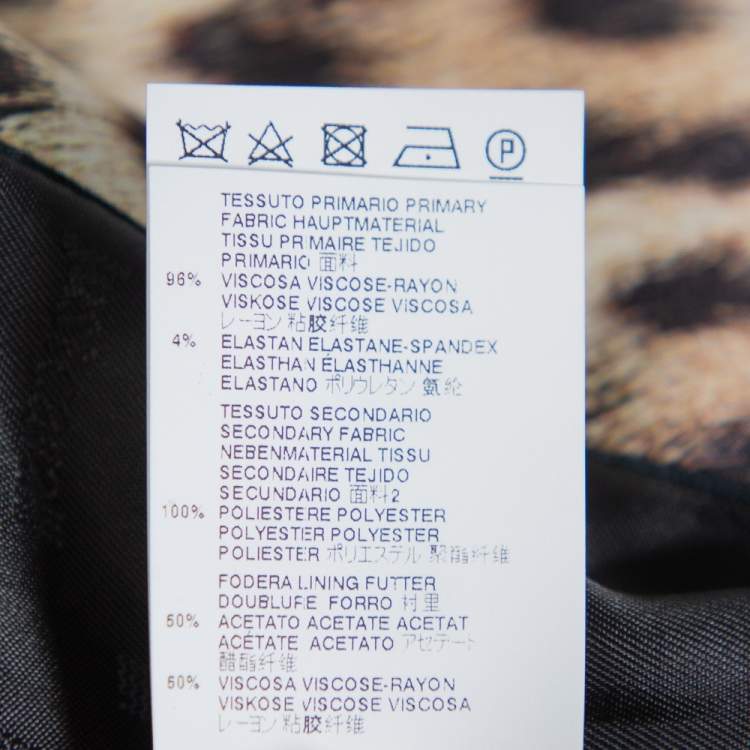 Pre Owned Just Cavalli Cream Baroque & Animal Printed Crepe Blazer M